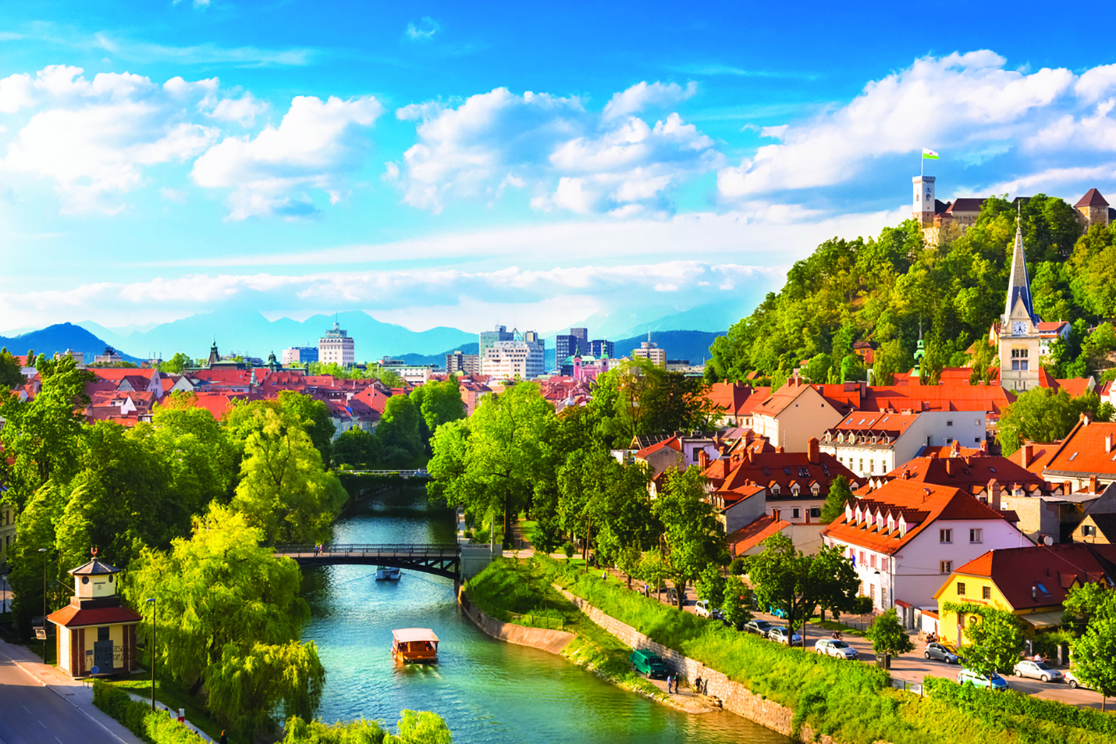 Cityscape of the Slovenian capital Ljubljana.